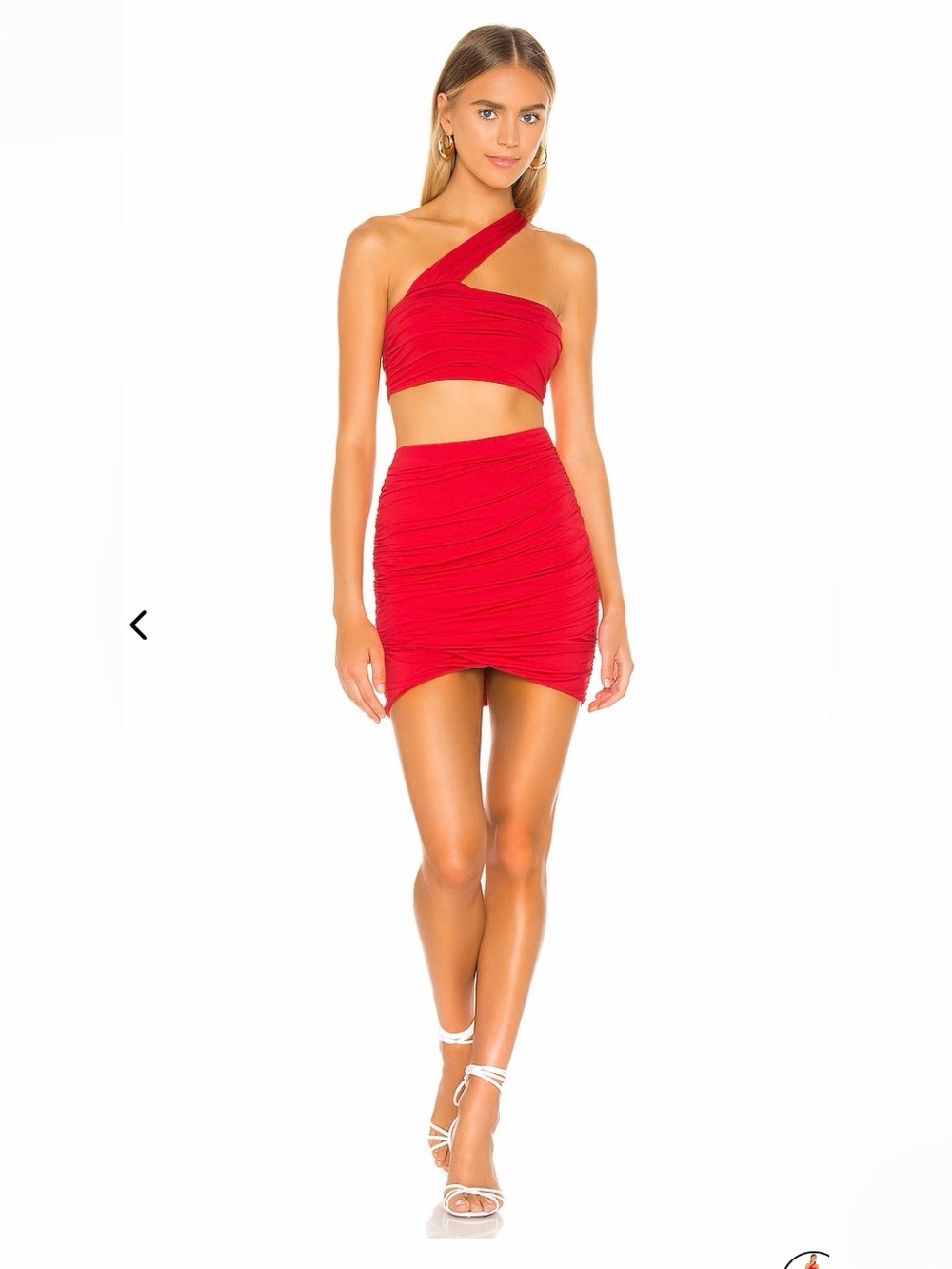 REVOLVE Superdown Brand Red/ dark Pink One-Shoulder Ruched Mini Dress